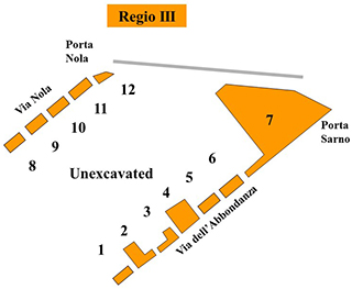pompeii pompeji pompeya plan regio III regio 3