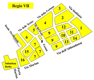 pompeii pompeji pompeya plan regio VII regio 7