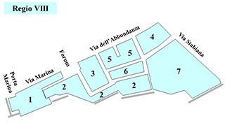 pompeii pompeji pompeya plan regio VIII regio 8