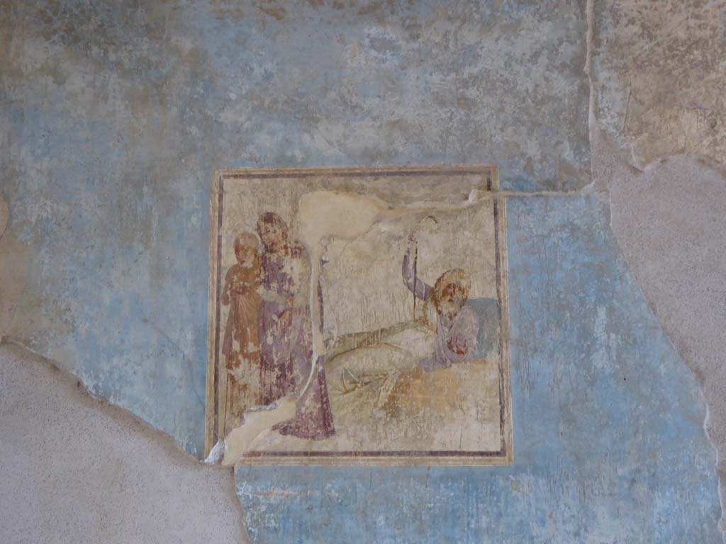 I.6.11 Pompeii. September 2015. Wall painting on east wall in north-east corner of atrium.
Foto Annette Haug, ERC Grant 681269 DCOR.

