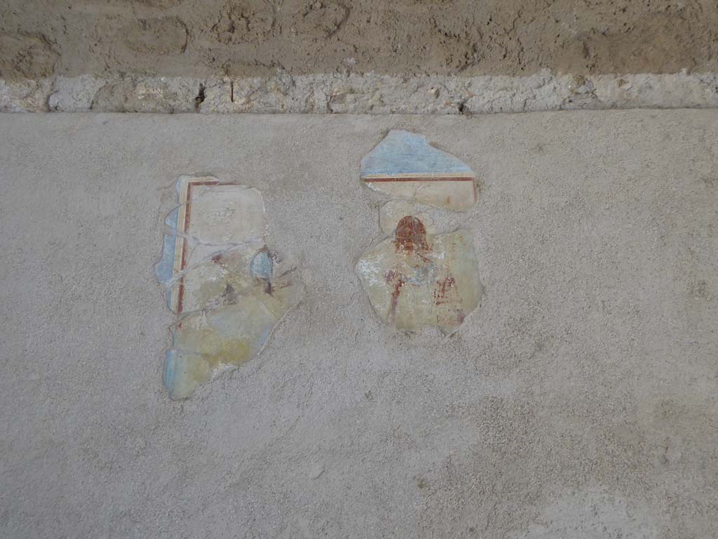 I.6.11 Pompeii. September 2015. Remains of wall painting from south side of the door to cubiculum 2 in the east wall of atrium.
Foto Annette Haug, ERC Grant 681269 DCOR.
