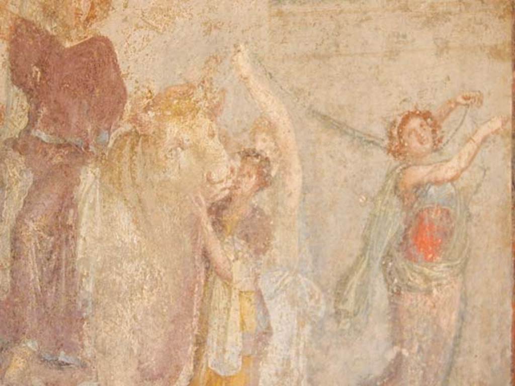 I.8.9 Pompeii. May 2015. Room 7, detail from wall painting of Europa and the Bull. 
Photo courtesy of Buzz Ferebee.
