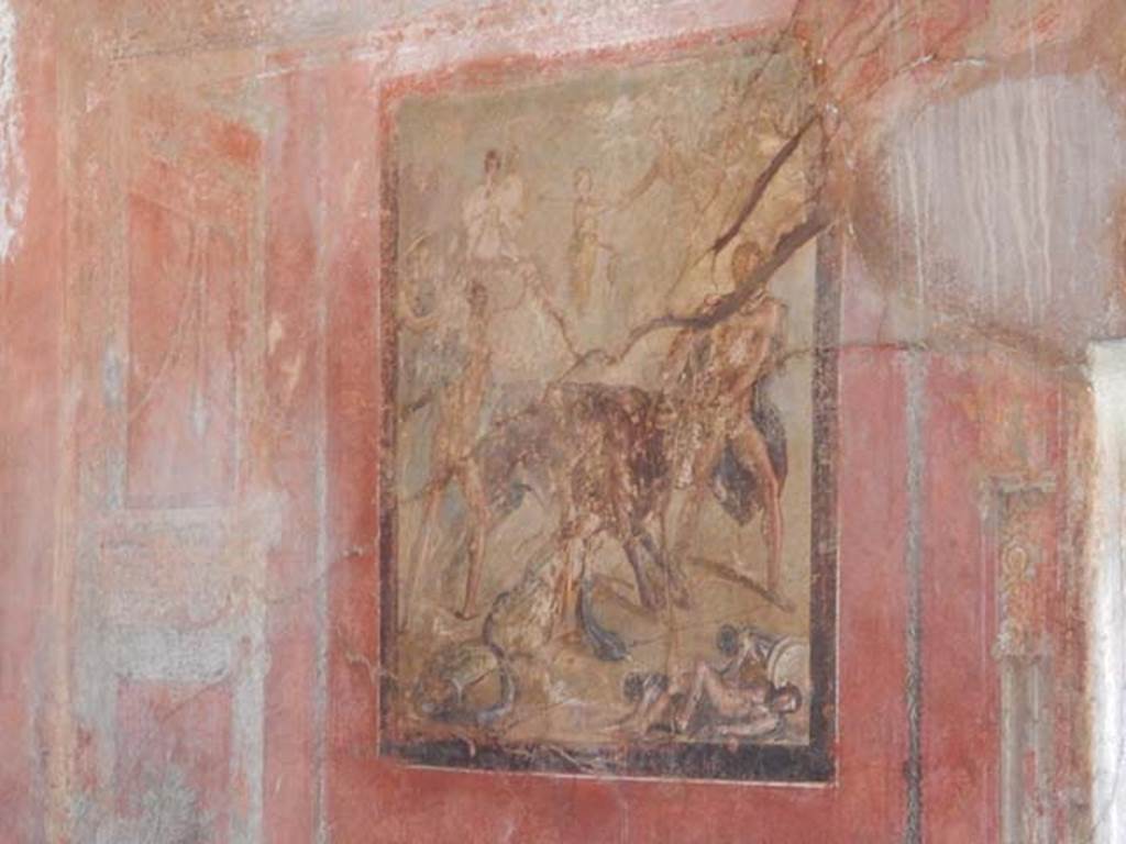 I.10.4 Pompeii. May 2017. Room 15, central wall painting on south wall. Photo courtesy of Buzz Ferebee.
