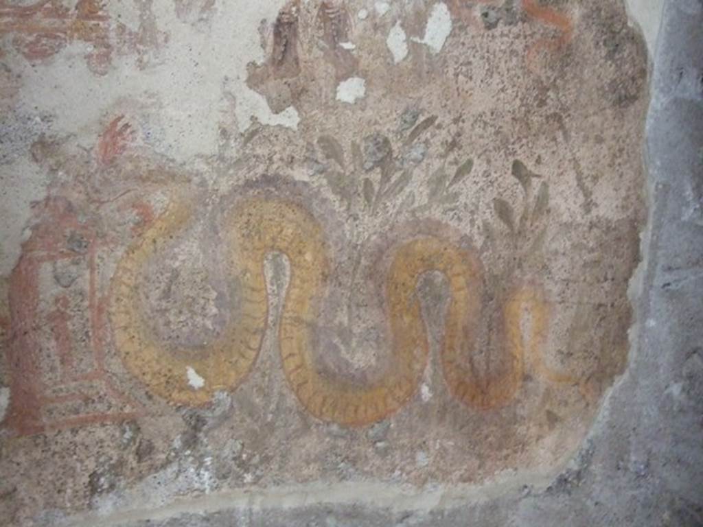 I.12.3 Pompeii.  March 2009.  Room 4.  Lararium.  Detail of other serpent.