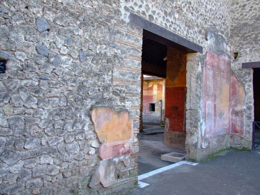 II.3.3 Pompeii. March 2009. Room 2, south wall of atrium, with doorway to room 11.