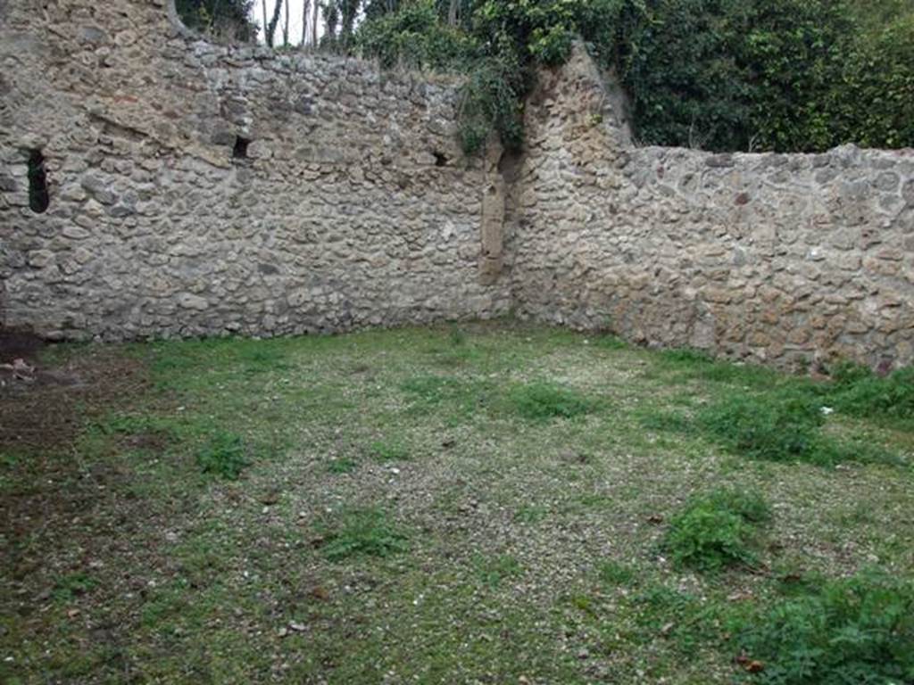 V.3.8 Pompeii. December 2007. Area at rear on the north side, north-west corner. Jashemski identifies this as garden (b). 
See Jashemski, W. F., 1993. The Gardens of Pompeii, Volume II: Appendices. New York: Caratzas. (p.114).
