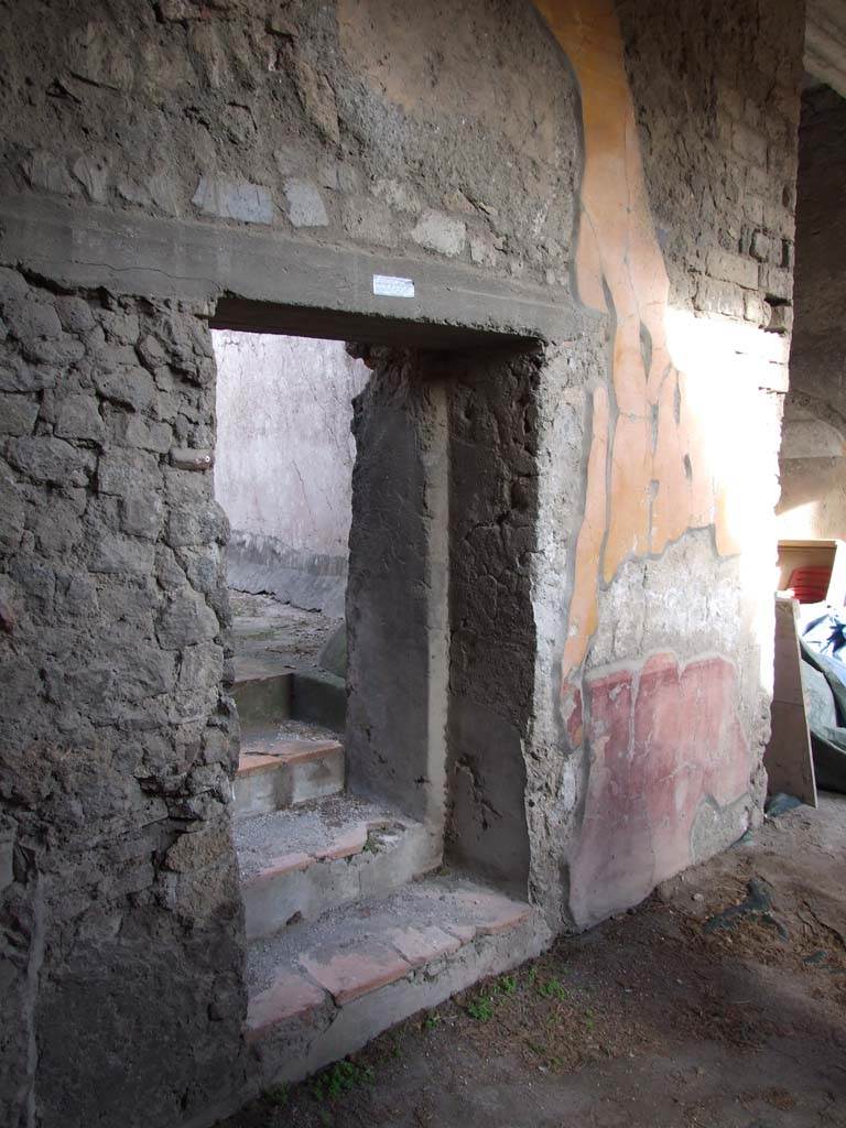 VI.1.7 Pompeii. December 2007. Doorway and steps to room 14, from peristyle.