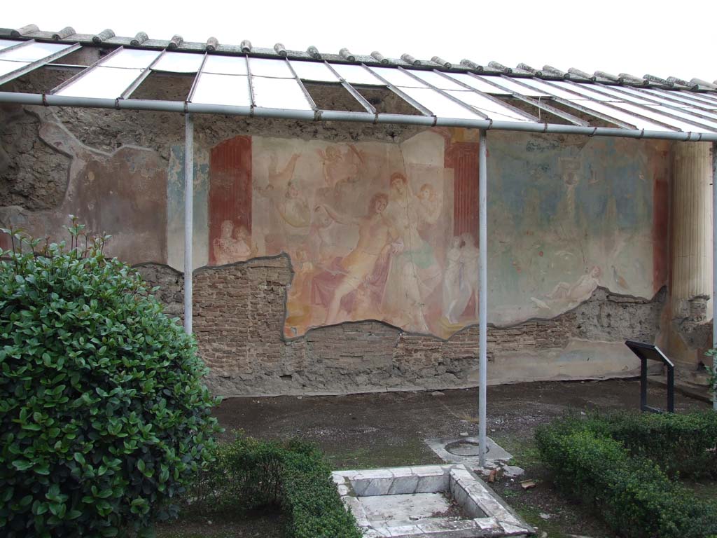 VI.7.18 Pompeii. December 2006. Large wall painting of Adonis ferito and Aphrodite in peristyle.