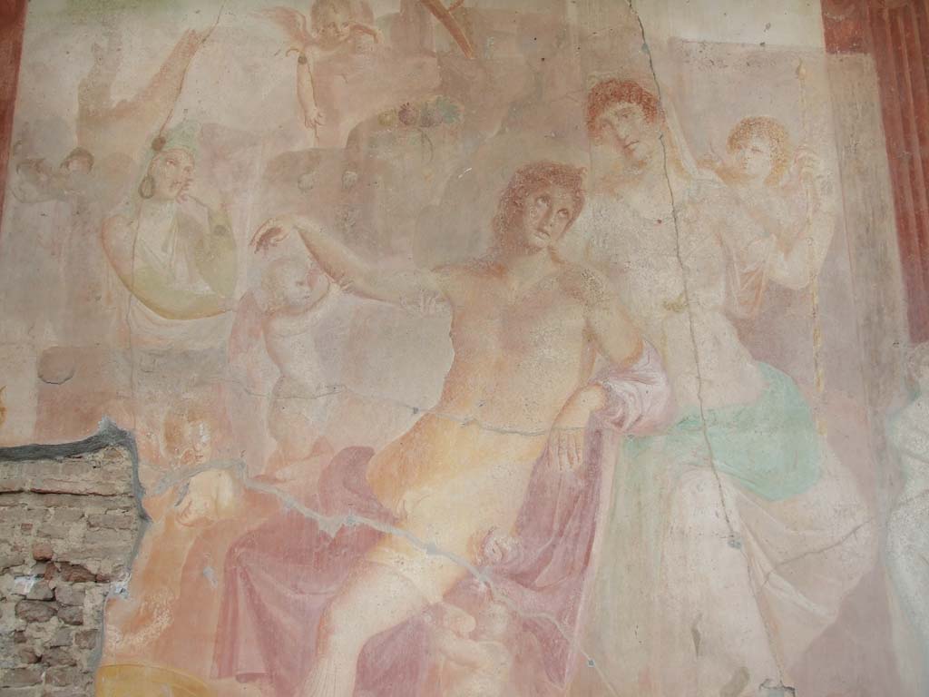 VI.7.18 Pompeii. December 2006. Peristyle. Detail of large wall painting of Adonis ferito and Aphrodite.