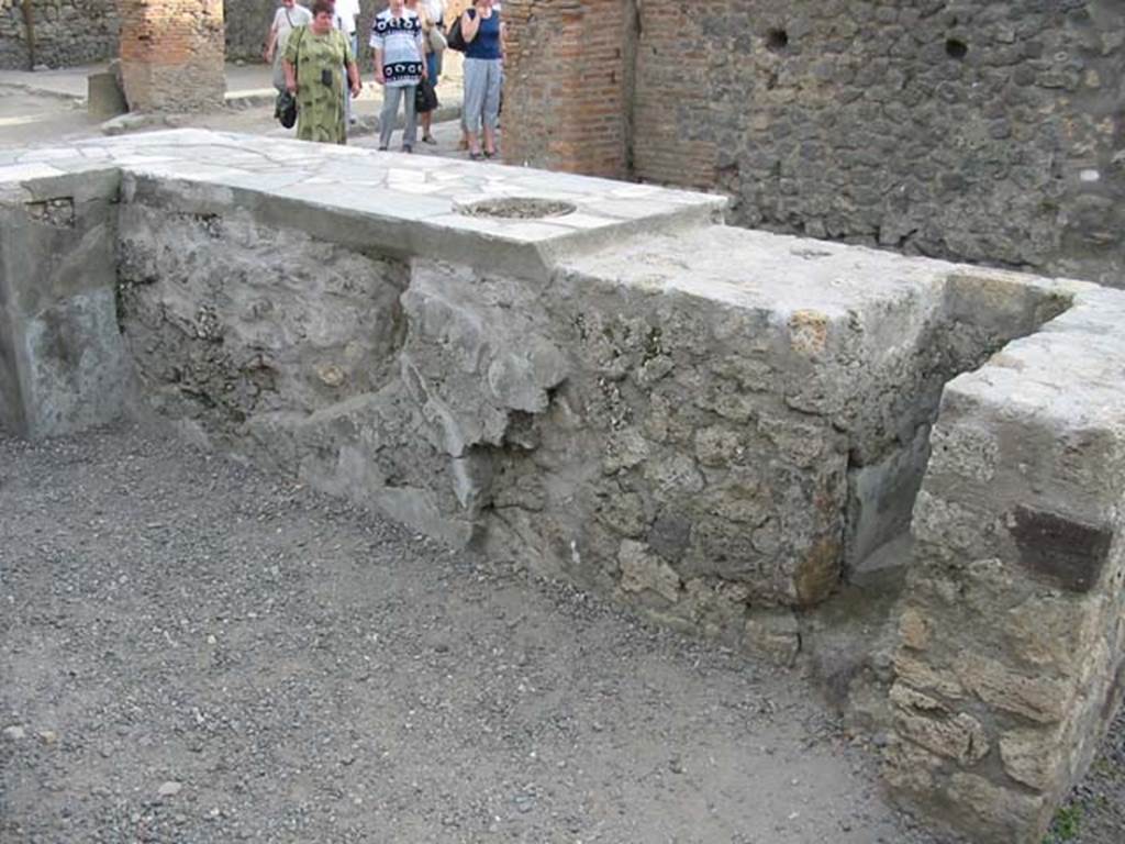 VI.8.9 Pompeii. May 2003. Looking south across counter from rear. Photo courtesy of Nicolas Monteix.