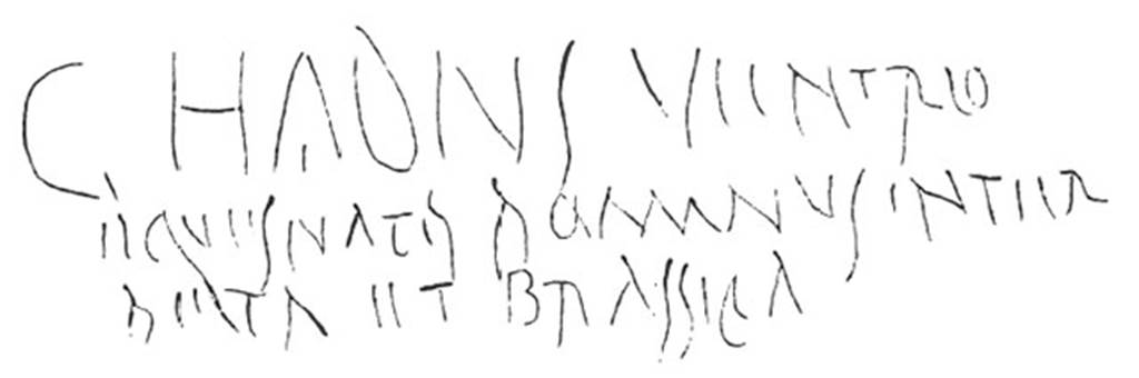 VI.14.37 Pompeii. According to Presuhn, this scratched inscription was found on a white painted wall in the atrium.

CHADIUS VENTRIO
EQUES NATUS ROMANUS INTER
BETA ET BRASSICA

Which he translates as: 

Chadius Ventrio, Roman knight born between cabbage and beets
See Presuhn E., 1878. Pompeji: Die Neuesten Ausgrabungen von 1874 bis 1878. Leipzig: Weigel. (Abtheilung V, Plate III, p. 5). 

According to Epigraphik-Datenbank Clauss/Slaby (See www.manfredclauss.de) this reads as 

G(aius!) Hadius Ventrio
eques natus Romanus inter
beta(m) et brassica(m)      [CIL IV 4533]