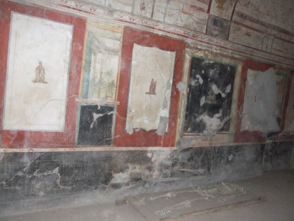 VI.17.42 Pompeii. March 2009. Second triclinium 19. North wall.