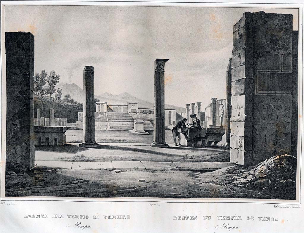 VII.7.32 Pompeii. Pre-1832. Looking north through entrance doorway on Via Marina. 
See Cuciniello, D., 1832. Viaggio pittorico nel regno delle due Sicilie - Napoli e le provincie: vol. II, p. 78.
