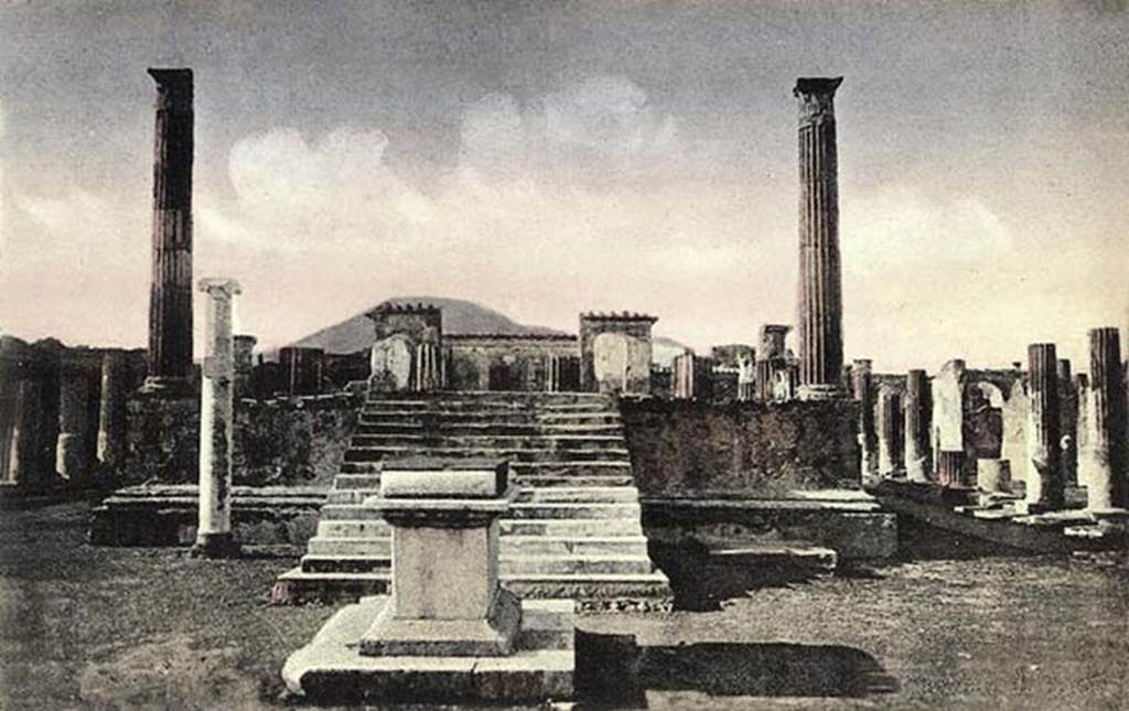 VII.7.32 Pompeii. Old photograph. Looking north towards altar and podium. 
Photo courtesy of Rick Bauer.
