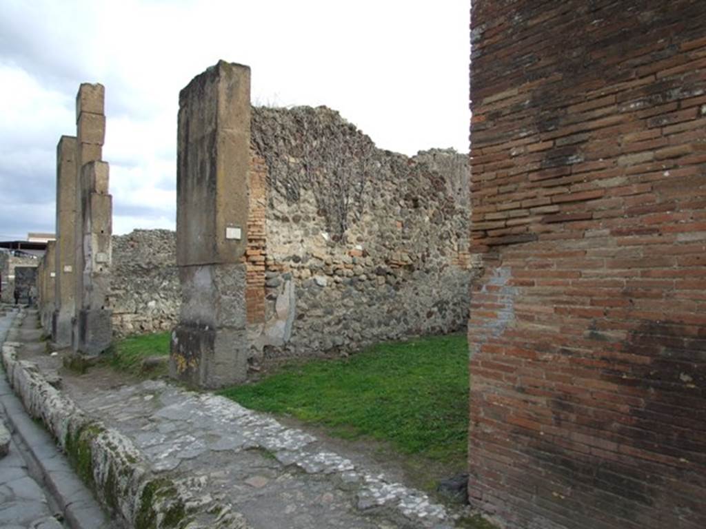VII.12.6 Pompeii. December 2007. Entrance doorway , looking east on Via degli Augustali.