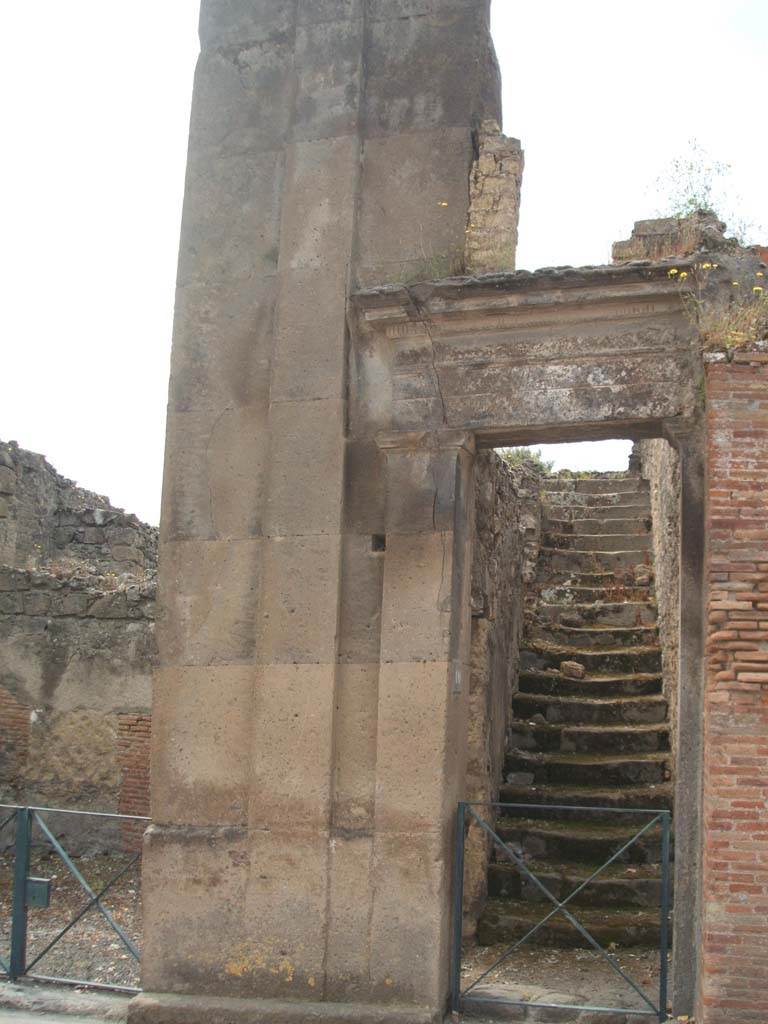 VIII.3.10 Pompeii. May 2005. Entrance to the steps to the upper floor.