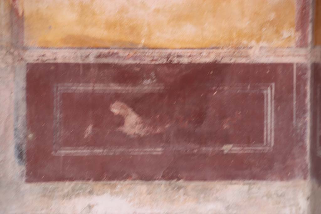 IX.3.5 Pompeii. October 2020. Room 13, painting in predella in lower part of west end of south wall. Photo courtesy of Klaus Heese.