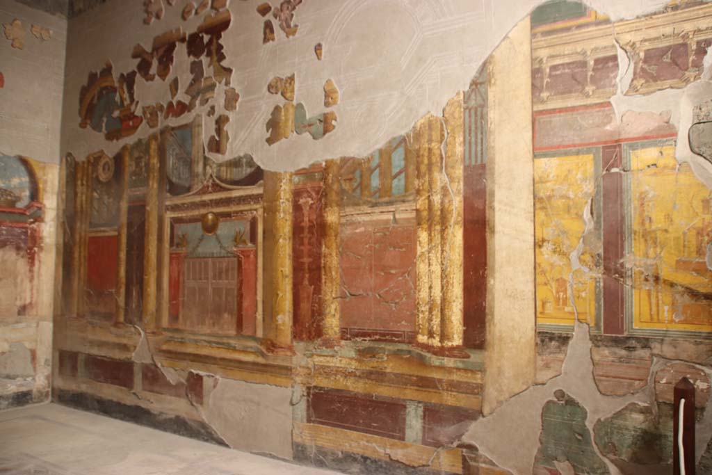 Oplontis Villa of Poppea, September 2021. Room 14, looking towards east wall of triclinium. Photo courtesy of Klaus Heese.