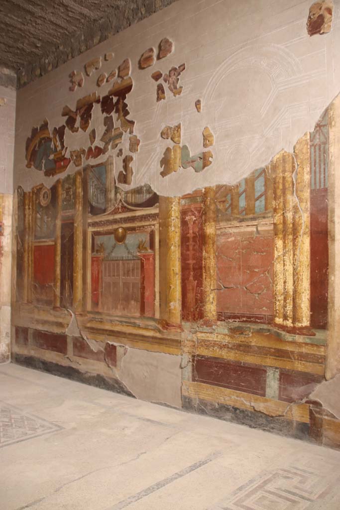 Oplontis Villa of Poppea, September 2021.
Room 14, detail from east wall. Photo courtesy of Klaus Heese.

