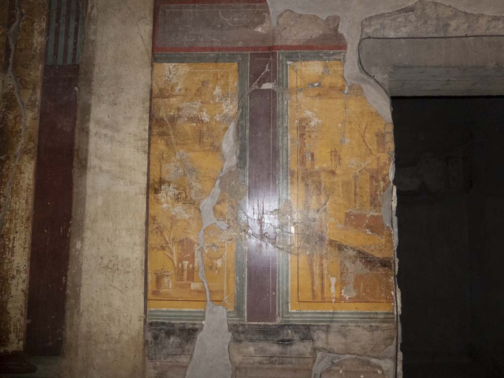 Oplontis Villa of Poppea, September 2017. Room 14, east wall with two paintings on north side of doorway leading to room 10b.
Foto Annette Haug, ERC Grant 681269 DÉCOR.
