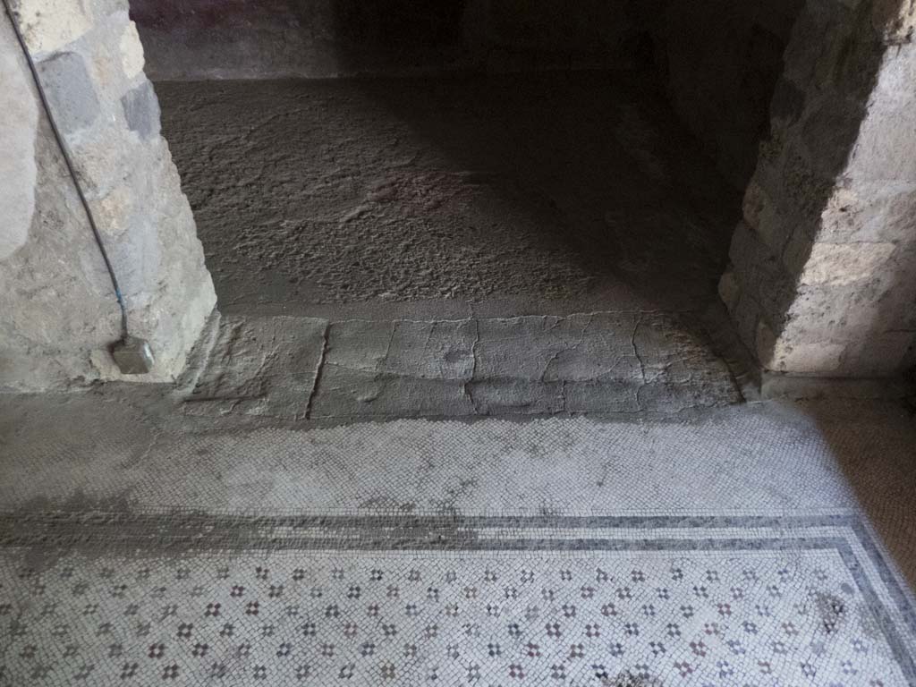 Oplontis Villa of Poppea, September 2017. Room 14, threshold of doorway in east wall into room 10b.
Foto Annette Haug, ERC Grant 681269 DÉCOR.


