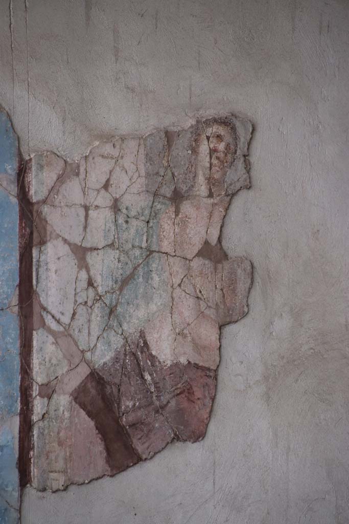 Stabiae, Villa Arianna, September 2021. 
Room 3, detail from painting on east wall. Photo courtesy of Klaus Heese.
