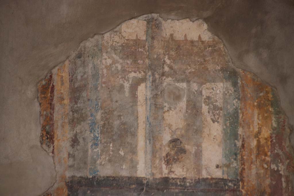 Stabiae, Villa Arianna, October 2020. Room 3, detail of painted decoration on south wall in south-east corner. Photo courtesy of Klaus Heese.