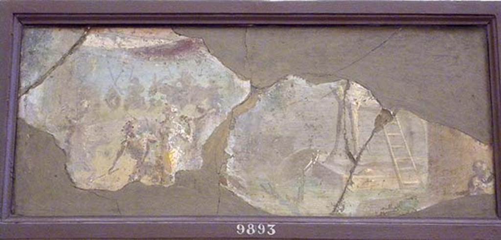 Stabiae, Villa Arianna, found 26th September 1761. Atrium, two fragments of wall painting of the sack of Troy.
Now in Naples Archaeological Museum. Inventory number 9893. 
See Sampaolo V. and Bragantini I., Eds, 2009. La Pittura Pompeiana. Electa: Verona, p. 446.
