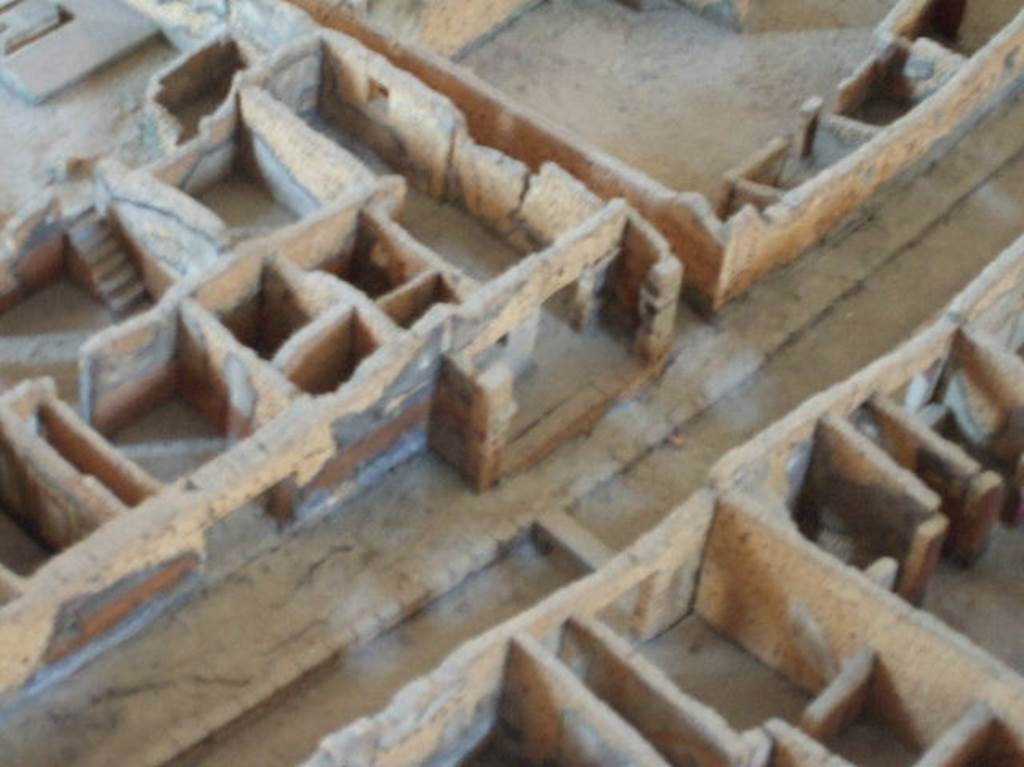I.5.1 with structure outside that was possibly a street altar. Model in Naples Archaeological Museum.