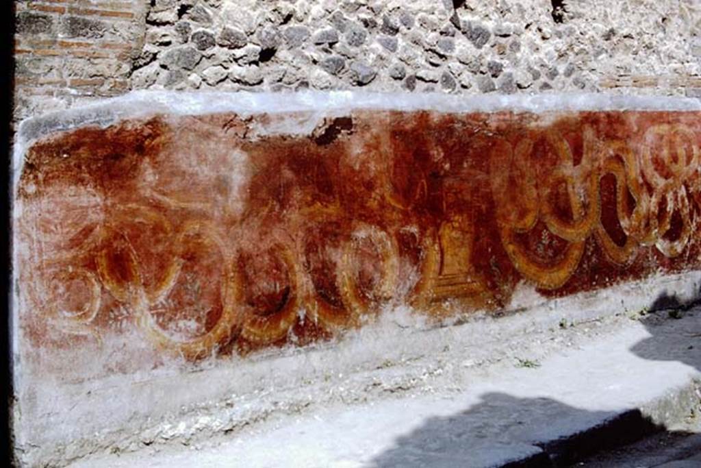 VII.11.13 Pompeii. 1966. Painted street shrine on outside wall. Photo by Stanley A. Jashemski.
Source: The Wilhelmina and Stanley A. Jashemski archive in the University of Maryland Library, Special Collections (See collection page) and made available under the Creative Commons Attribution-Non Commercial License v.4. See Licence and use details.
J66f0381