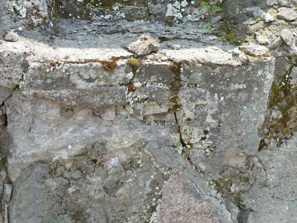 IX.8.1 Pompeii. May 2010. Detail of north front façade.