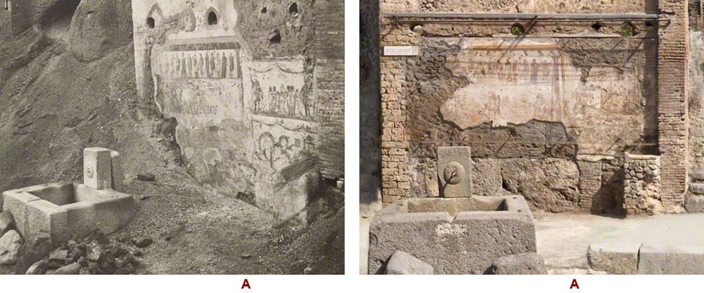 Pompeii street shrine (compitum) to 12 gods outside IX.11.1. October 2017. Comparison views of altar and street shrine.
Foto Taylor Lauritsen, ERC Grant 681269 DÉCOR.
