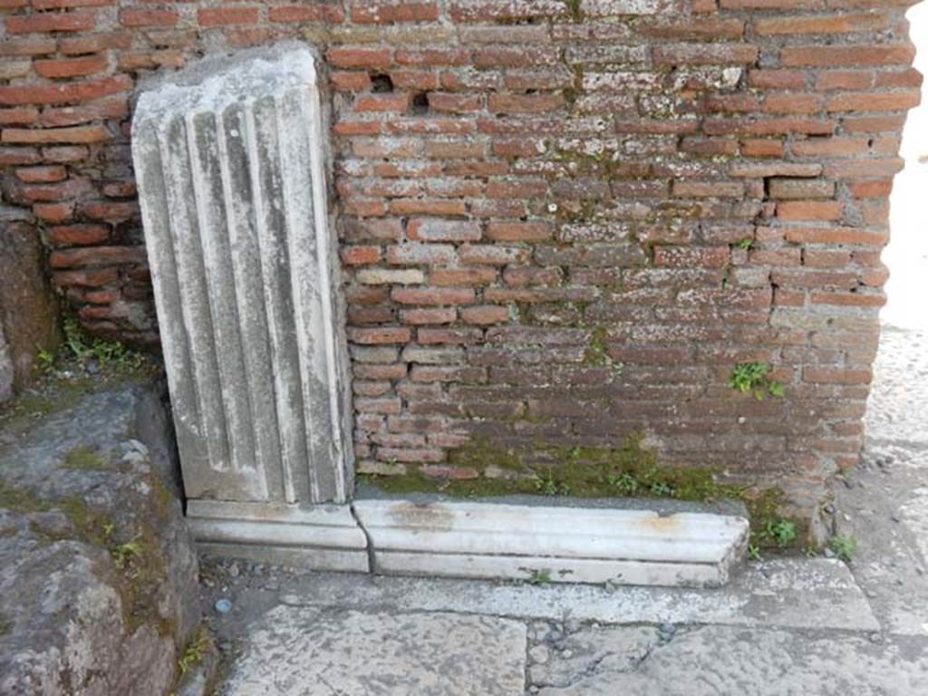 Arch of Augustus. May 2015. Marble on north face of east side.
Photo courtesy of Buzz Ferebee.