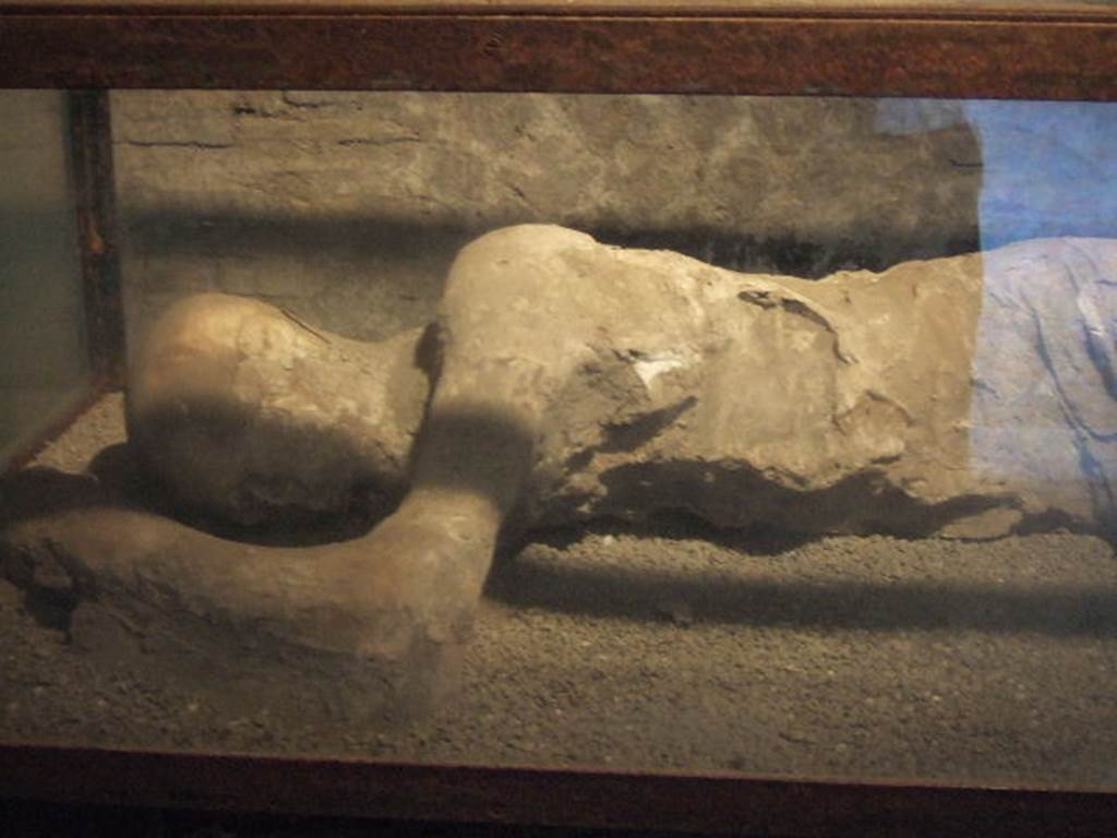 Villa of Mysteries, Pompeii. May 2006. Victim 25. Upper part of body cast of a man found in room 35.
Villa dei Misteri, Pompei. Maggio 2006. Vittima 25. Calco della parte superiore del corpo di un uomo trovato nell’ambiente 35.