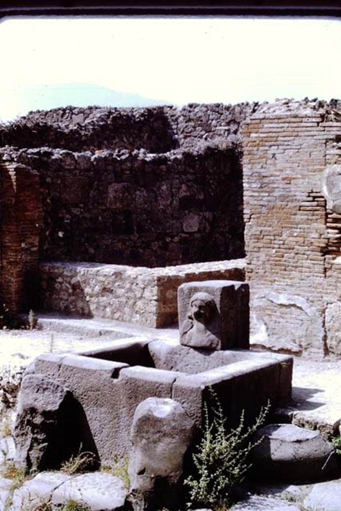 Fountain outside VII.1.32 and VII.1.33, Pompeii. 1968. Looking south-west. Photo by Stanley A. Jashemski.
Source: The Wilhelmina and Stanley A. Jashemski archive in the University of Maryland Library, Special Collections (See collection page) and made available under the Creative Commons Attribution-Non Commercial License v.4. See Licence and use details.
J68f0569