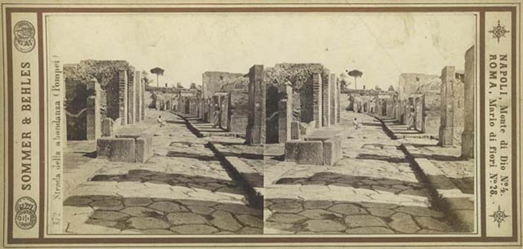 Fountain outside VII.14.13 and VII.14.14 on Via dell’Abbondanza. Stereoview by Sommer & Behles, between 1867-1874, taken from near fountain at VII.14.13/14. Photo courtesy of Rick Bauer.