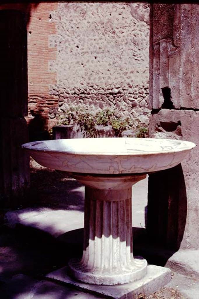 Fountain on Triangular Forum. 1978. Looking north-west towards fountain. Photo by Stanley A. Jashemski.   
Source: The Wilhelmina and Stanley A. Jashemski archive in the University of Maryland Library, Special Collections (See collection page) and made available under the Creative Commons Attribution-Non-Commercial License v.4. See Licence and use details.
J78f0568