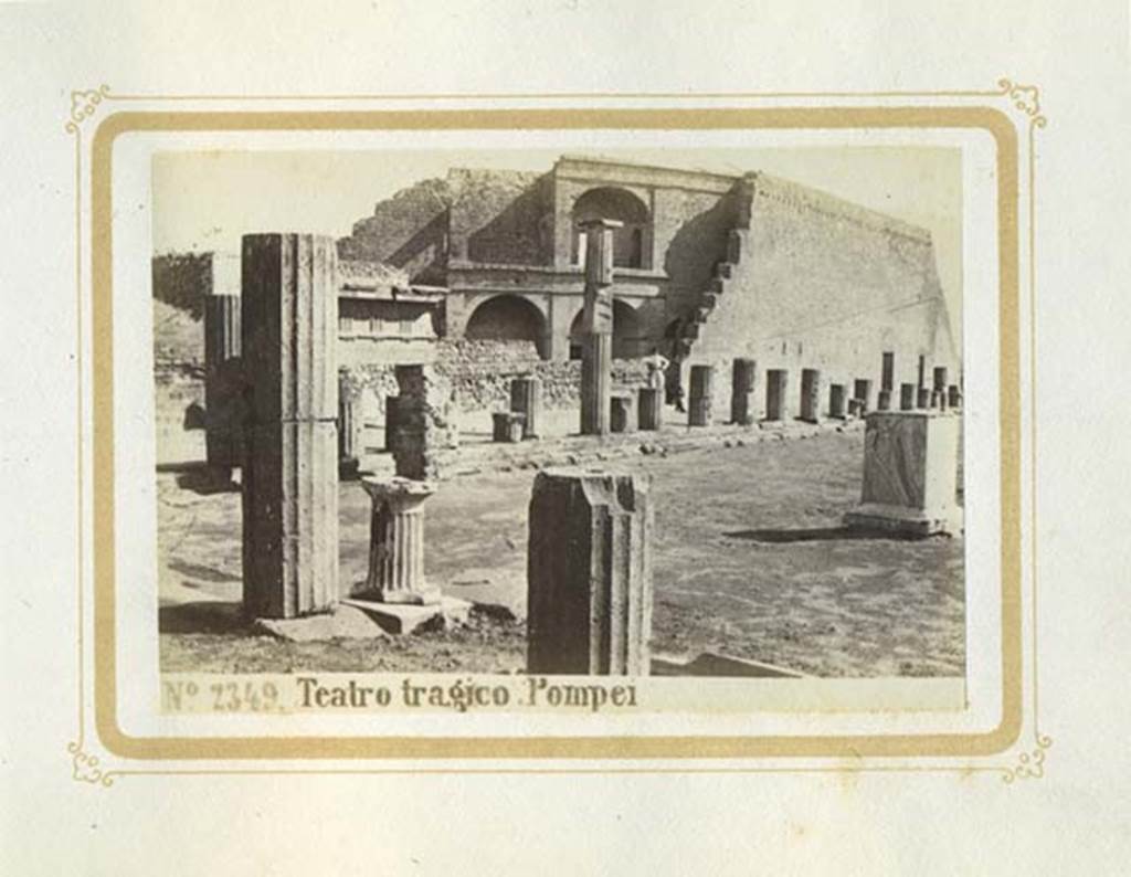 Fountain on Triangular Forum. Album dated January 1875. The labrum has been removed.
Looking across to east side of Triangular Forum, with theatre in background. Photo courtesy of Rick Bauer.