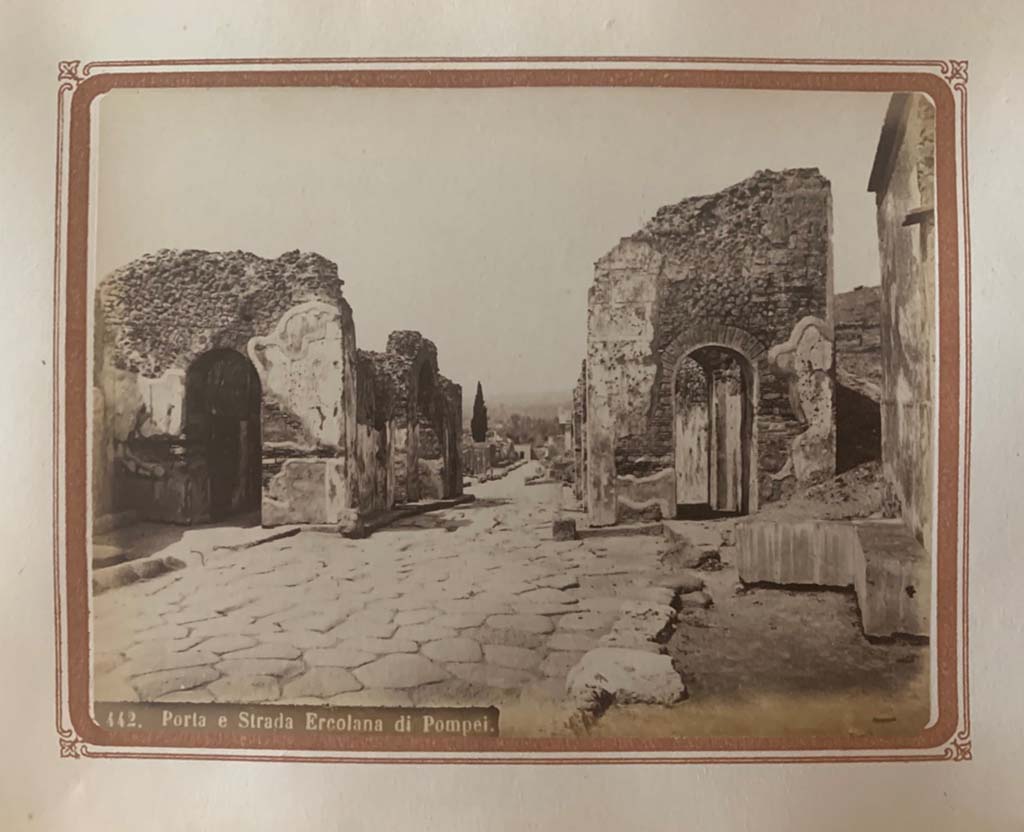 Pompeii Porta Ercolano or Herculaneum Gate. From an album by Roberto Rive, dated 1868. 
Looking north. Photo courtesy of Rick Bauer.