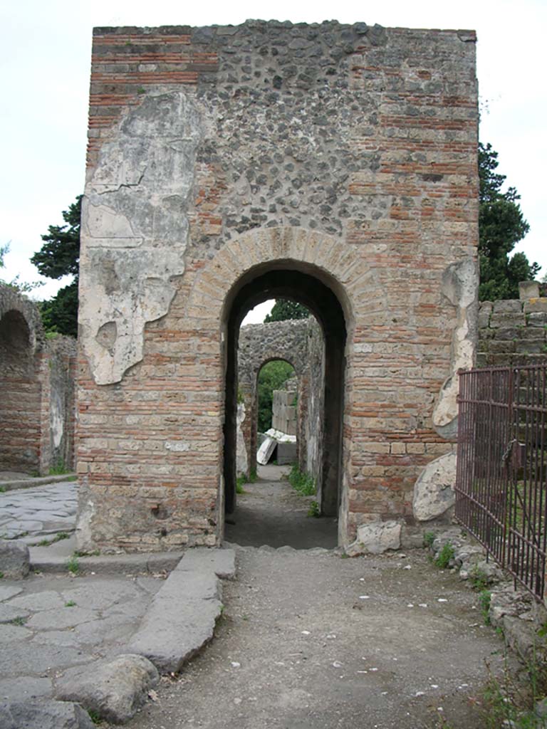 Porta Ercolano or Herculaneum Gate, Pompeii. May 2010. 
Looking north through east side of gate from south end. Photo courtesy of Ivo van der Graaff.