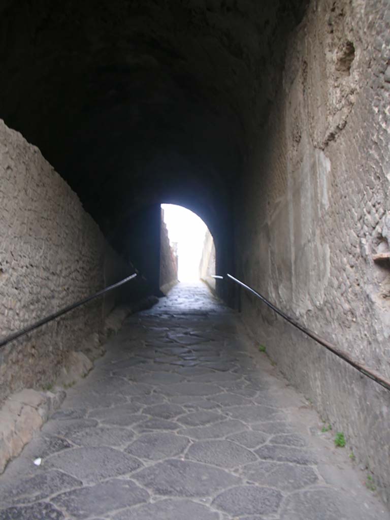 Porta Marina, Pompeii. May 2011. 
Looking east through tunnel under gate. Photo courtesy of Ivo van der Graaff.