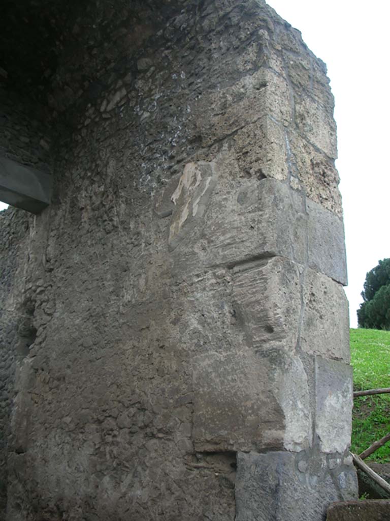 Porta di Nocera or Nuceria Gate, Pompeii. May 2010. 
North end of west side of gate. Photo courtesy of Ivo van der Graaff.