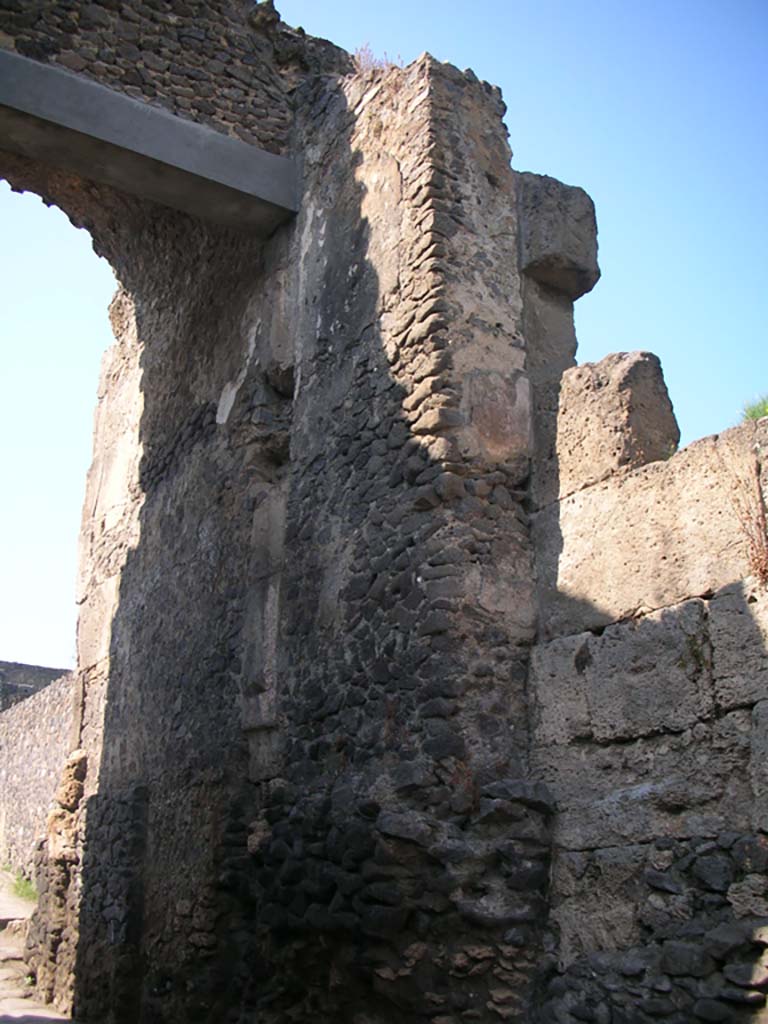 Porta di Nocera or Nuceria Gate, Pompeii. May 2010. 
Looking north on east side of gate. Photo courtesy of Ivo van der Graaff.