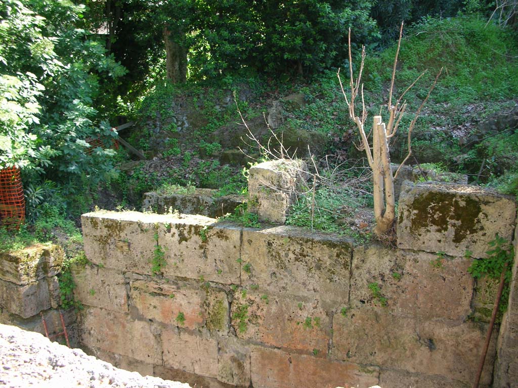 Porta Stabia, Pompeii. May 2010. 
Looking south-west towards west wall of gate, from upper east side. Photo courtesy of Ivo van der Graaff.