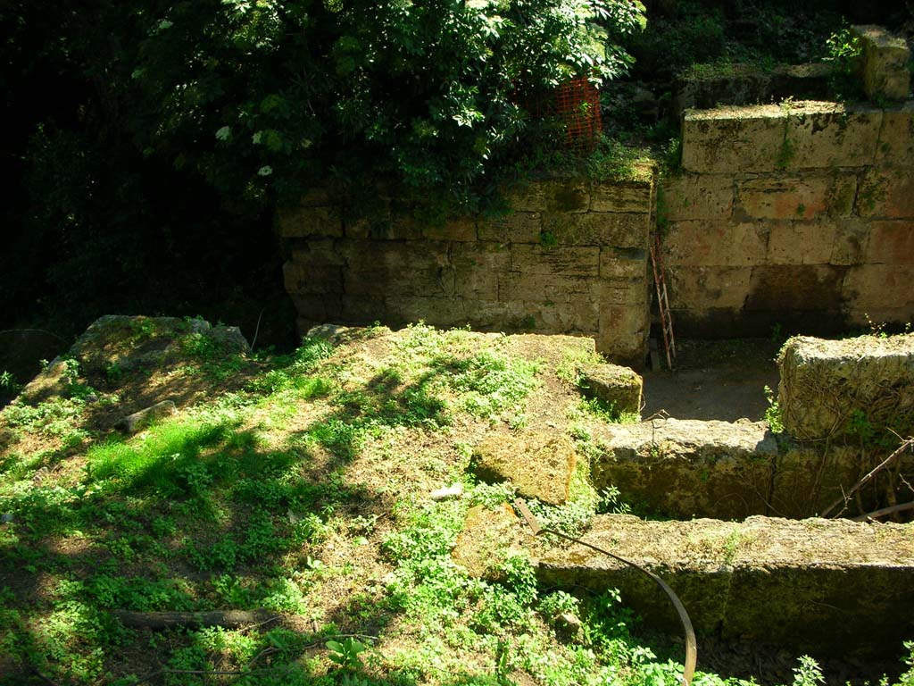 Porta Stabia, Pompeii. May 2010. 
Looking west from upper exterior east side of gate in south-east corner, continuation from above photo. Photo courtesy of Ivo van der Graaff.