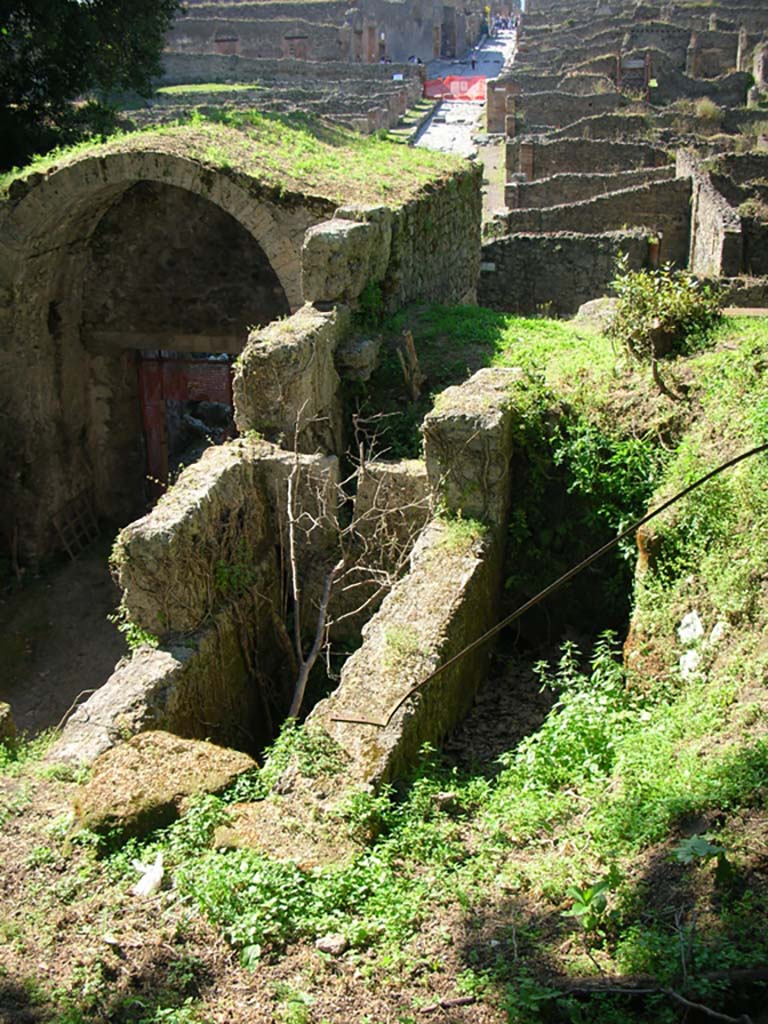 Porta Stabia, Pompeii. May 2010. 
Looking north along east side of gate. Photo courtesy of Ivo van der Graaff.
