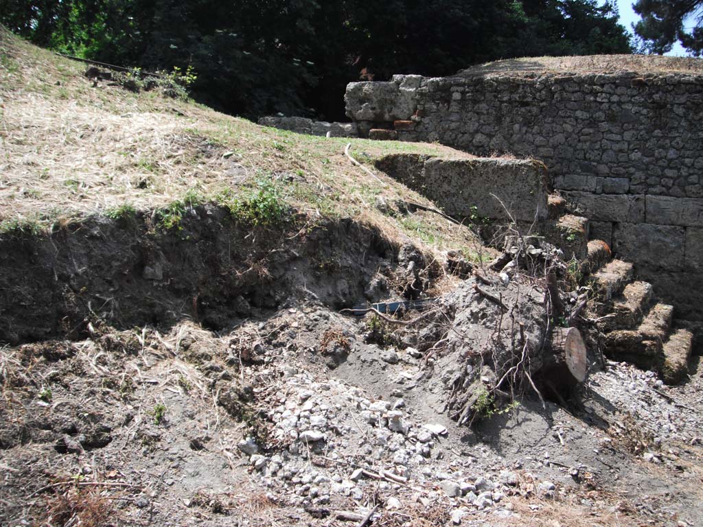 Porta Stabia, Pompeii. May 2011. 
Looking south-west towards north end of gate with steps on east side. Photo courtesy of Ivo van der Graaff.