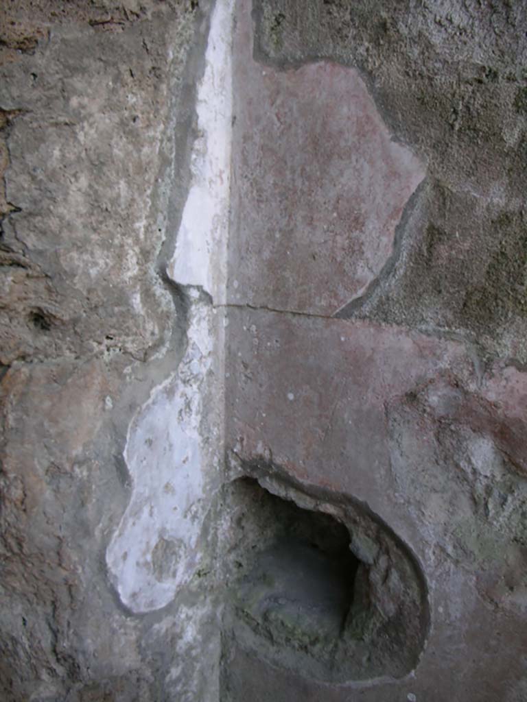 Porta Stabia, Pompeii. May 2010. 
Detail from west side of gate at north end. Photo courtesy of Ivo van der Graaff.