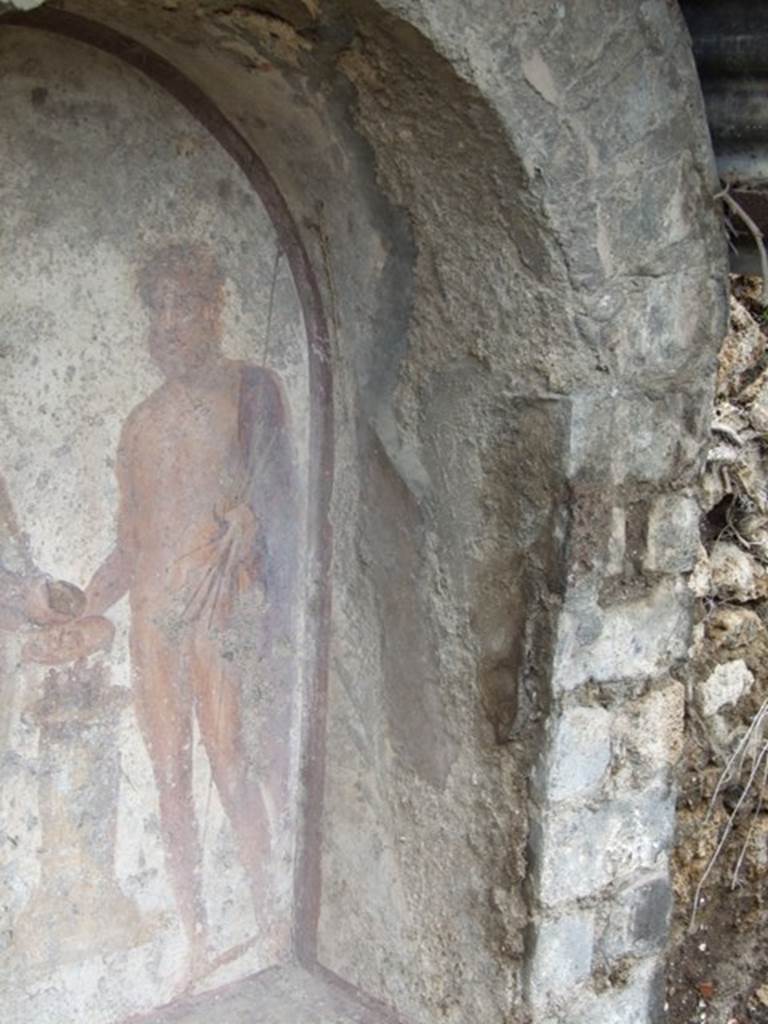 VII.11.14 Pompeii. March 2009. Garden “C”, painting of Jupiter on lararium.