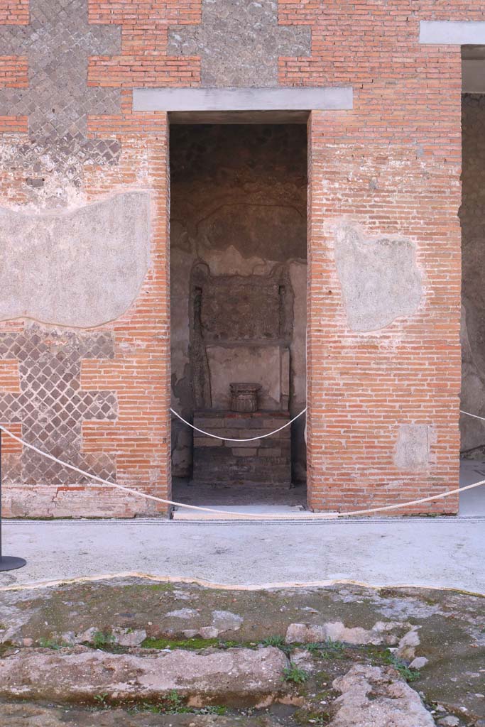 VIII.2.16 Pompeii. December 2018. 
Looking south through doorway to room on south side of atrium, with household shrine.
Photo courtesy of Aude Durand.